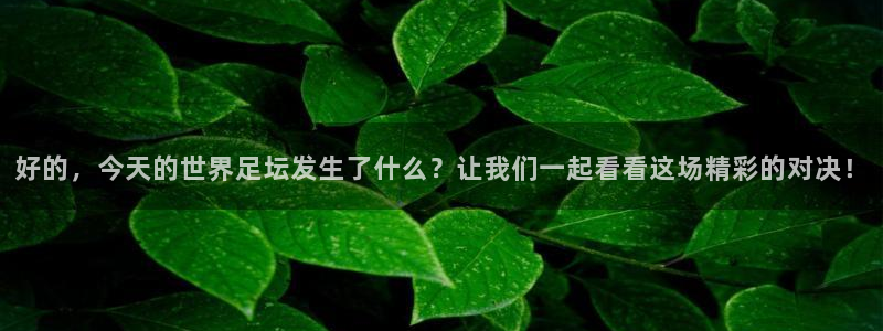  好的，今天的世界足坛发生了什么？让我们一起看看这场精彩的对决